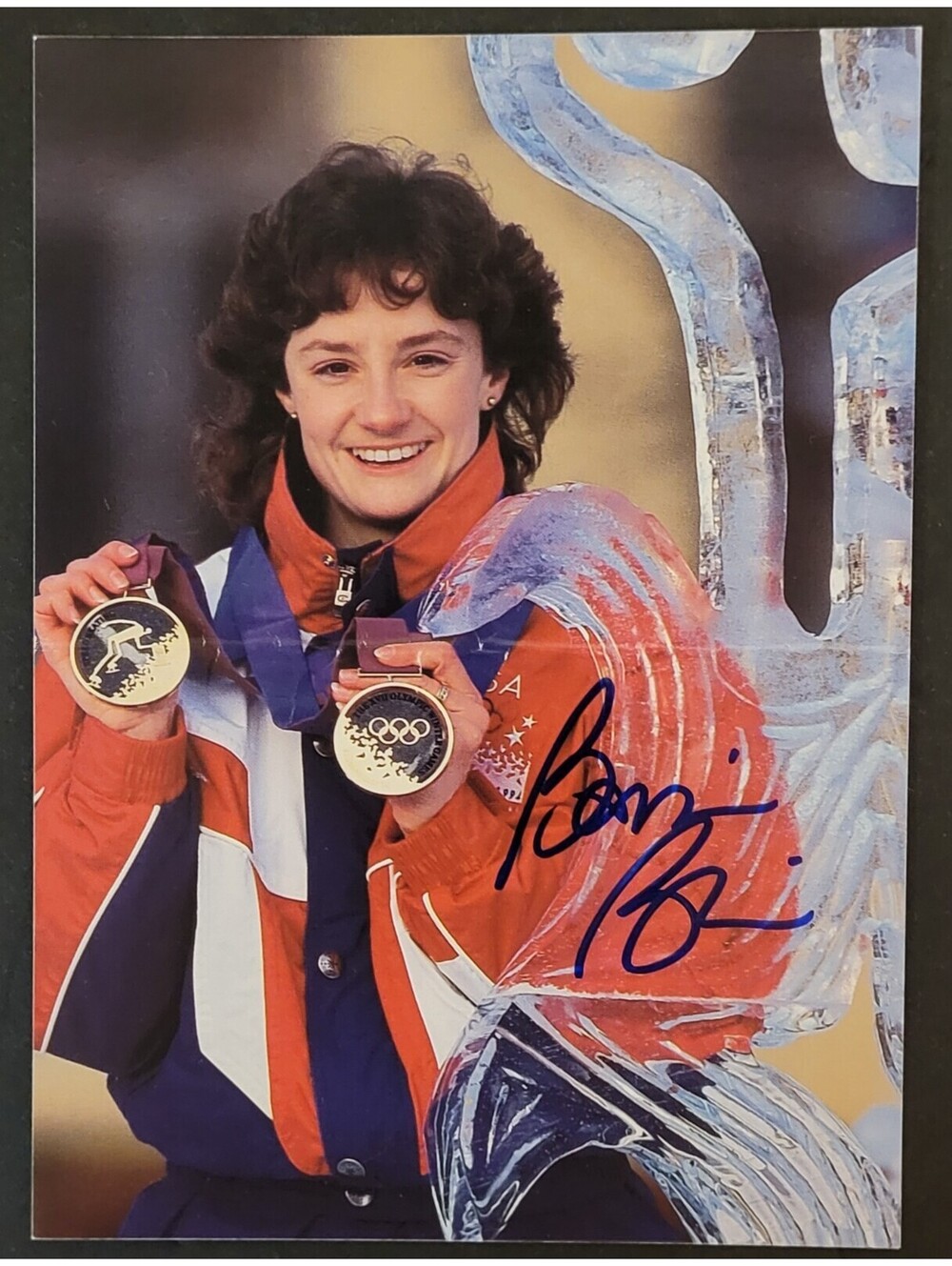 Bonnie Blair Olympic Gold Medal Speed Skater Autographed Signed 4"x5.5" Postcard